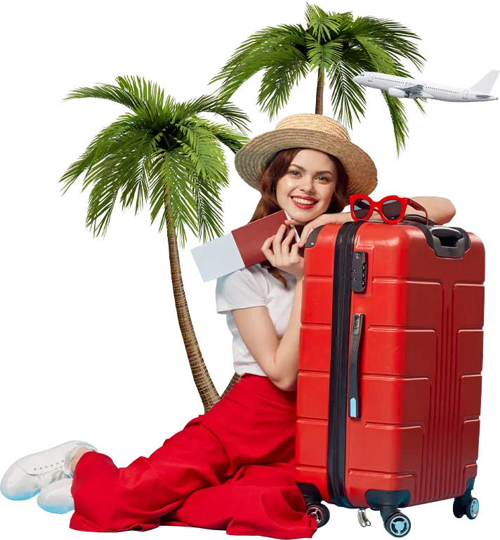 Viajera costarricense en el aeropuerto con su plan de asistencia al viajero RedTravel